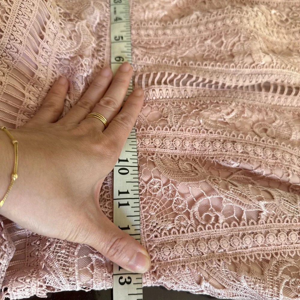BCBGMaxAzria Blush Lace Maxi Dress Size 4